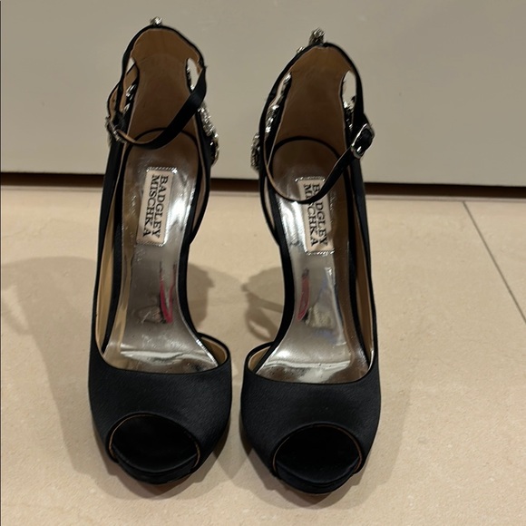 Badgley Mischka Shoes - Badgley Mischka Black Stiletto Heels with Ankle Strap